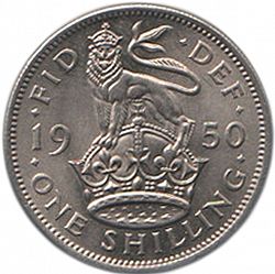 Large Reverse for Shilling 1950 coin