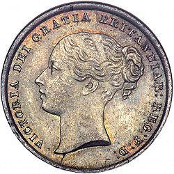 Large Obverse for Shilling 1845 coin