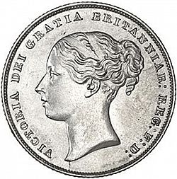 Large Obverse for Shilling 1854 coin
