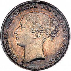 Large Obverse for Shilling 1865 coin