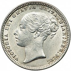 Large Obverse for Shilling 1875 coin