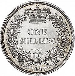 Large Reverse for Shilling 1840 coin