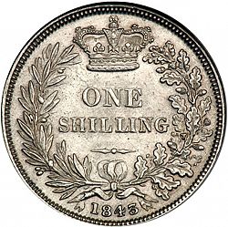 Large Reverse for Shilling 1843 coin