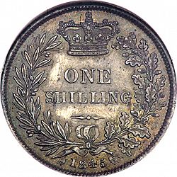 Large Reverse for Shilling 1845 coin