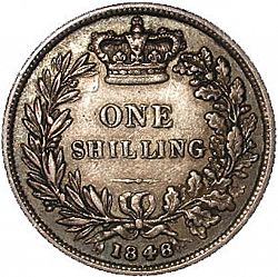 Large Reverse for Shilling 1848 coin