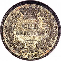 Large Reverse for Shilling 1849 coin