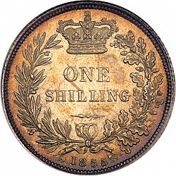 Large Reverse for Shilling 1855 coin
