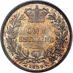 Large Reverse for Shilling 1859 coin