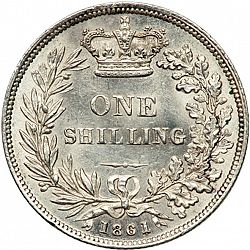 Large Reverse for Shilling 1861 coin