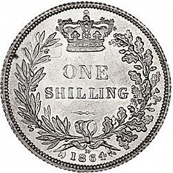 Large Reverse for Shilling 1864 coin