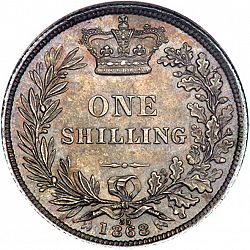 Large Reverse for Shilling 1868 coin