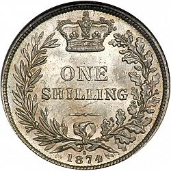 Large Reverse for Shilling 1874 coin