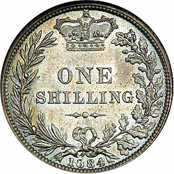 Large Reverse for Shilling 1884 coin