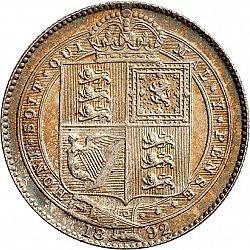 Large Reverse for Shilling 1892 coin