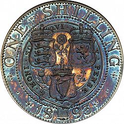 Large Reverse for Shilling 1893 coin