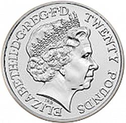 Large Obverse for £20 2013 coin