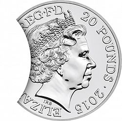 Large Obverse for £20 2015 coin