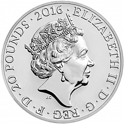 Large Obverse for £20 2016 coin