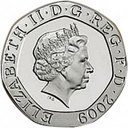 Large Obverse for 20p 2009 coin