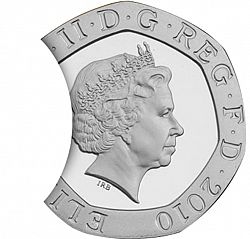 Large Obverse for 20p 2010 coin