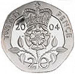 Large Reverse for 20p 2004 coin