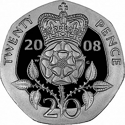 Large Reverse for 20p 2008 coin