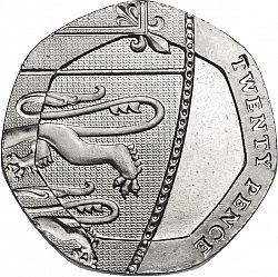 Large Reverse for 20p 2008 coin