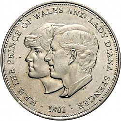 Large Obverse for 25p 1981 coin
