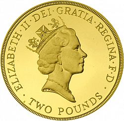 Large Obverse for £2 1989 coin