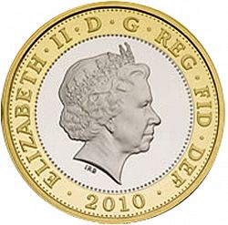 Large Obverse for £2 2010 coin