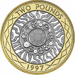Large Reverse for £2 1997 coin