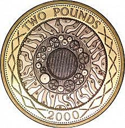 Large Reverse for £2 2000 coin