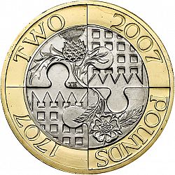 Large Reverse for £2 2007 coin
