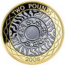 Large Reverse for £2 2008 coin