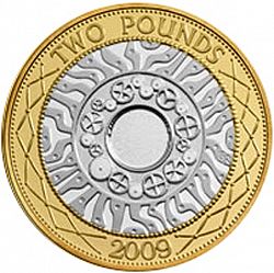 Large Reverse for £2 2009 coin