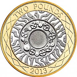 Large Reverse for £2 2013 coin
