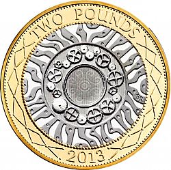 Large Reverse for £2 2013 coin