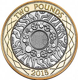 Large Reverse for £2 2015 coin