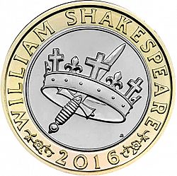 Large Reverse for £2 2016 coin