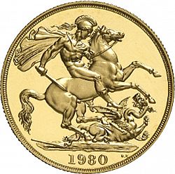 Large Reverse for Two Pounds 1980 coin
