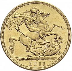 Large Reverse for Two Pounds 1911 coin