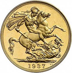 Large Reverse for Two Pounds 1937 coin