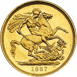 Large Reverse for Two Pounds 1887 coin