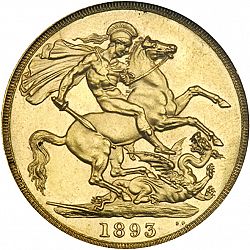 Large Reverse for Two Pounds 1893 coin