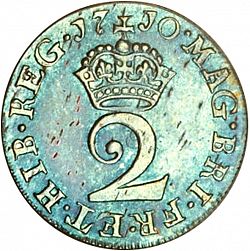 Large Reverse for Twopence 1710 coin