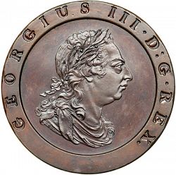 Large Obverse for Twopence 1797 coin