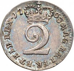 Large Reverse for Twopence 1763 coin