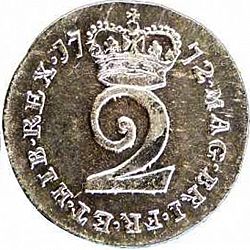 Large Reverse for Twopence 1772 coin