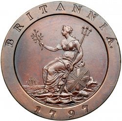 Large Reverse for Twopence 1797 coin