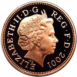 Large Obverse for 2p 2001 coin